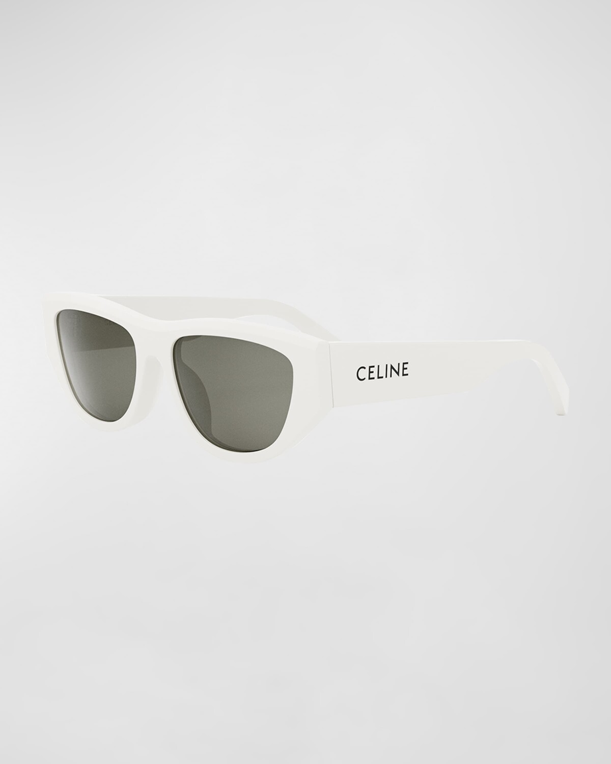 

Монохромные солнцезащитные очки «кошачий глаз» из ацетата Celine, цвет Ivory Smoke