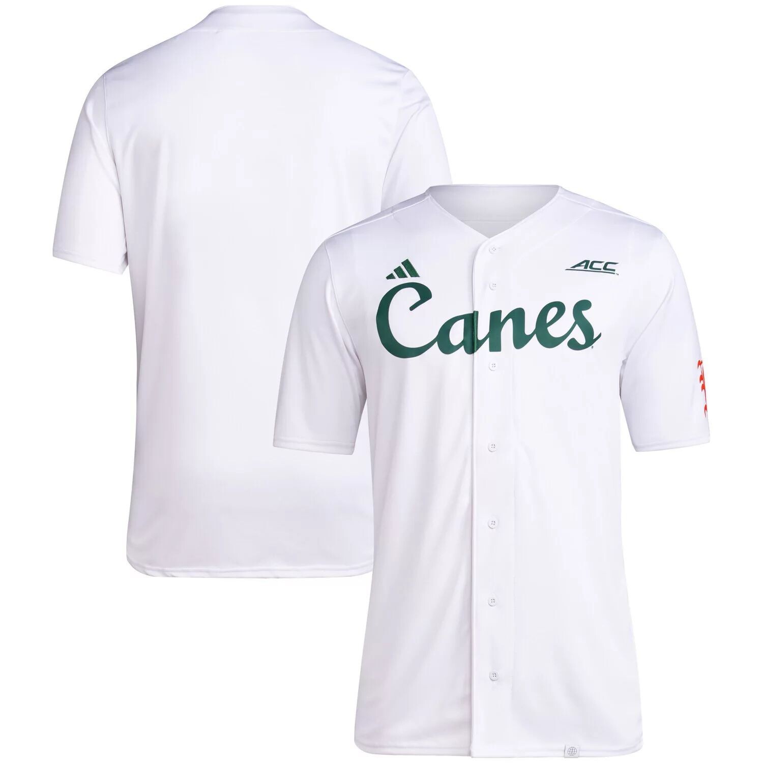 

Мужская белая бейсбольная майка команды Miami Hurricanes Team adidas, Белый