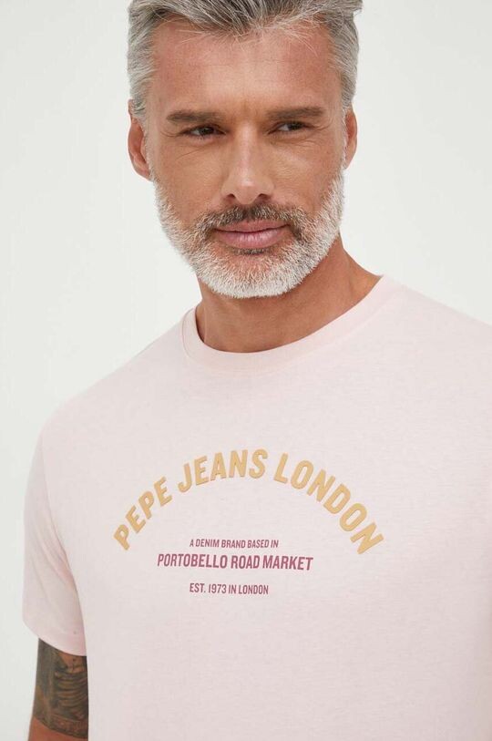 

Футболка Waddon из хлопка Pepe Jeans, розовый