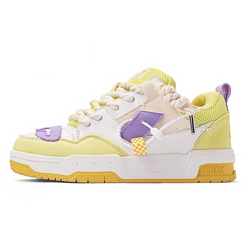 

Кеды, обувь для скейтбординга унисекс с низким верхом Lucx, цвет Yellow Purple