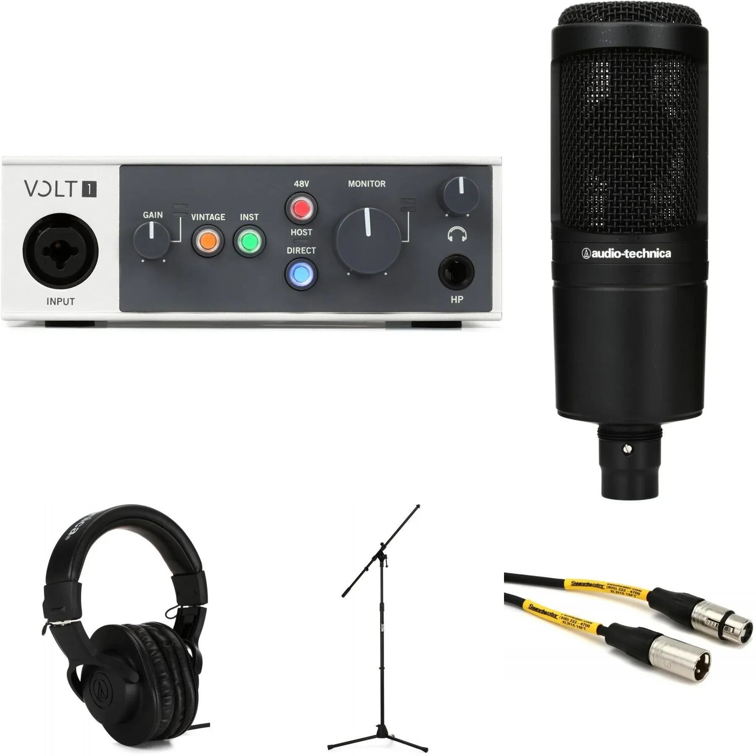 

Универсальный аудиоинтерфейс Audio Volt 1 и комплект микрофонов Audio-Technica AT2020