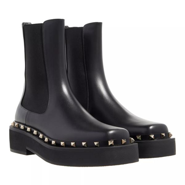 

Ботинки platform plain toe round boots Valentino Garavani, черный