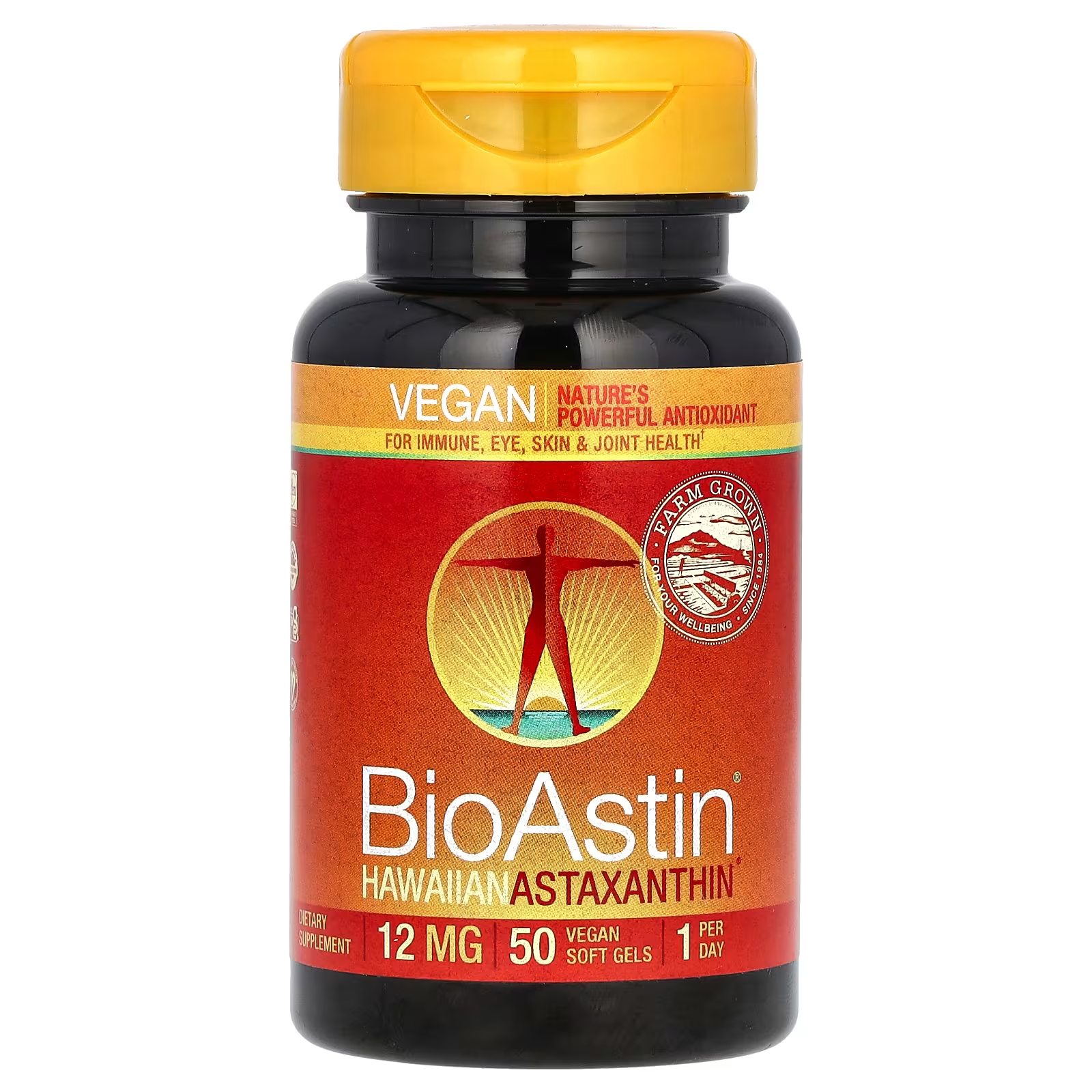 Гавайский астаксантин 12 мг uNtrex Hawaii BioAstin, 50 веганских мягких гелей