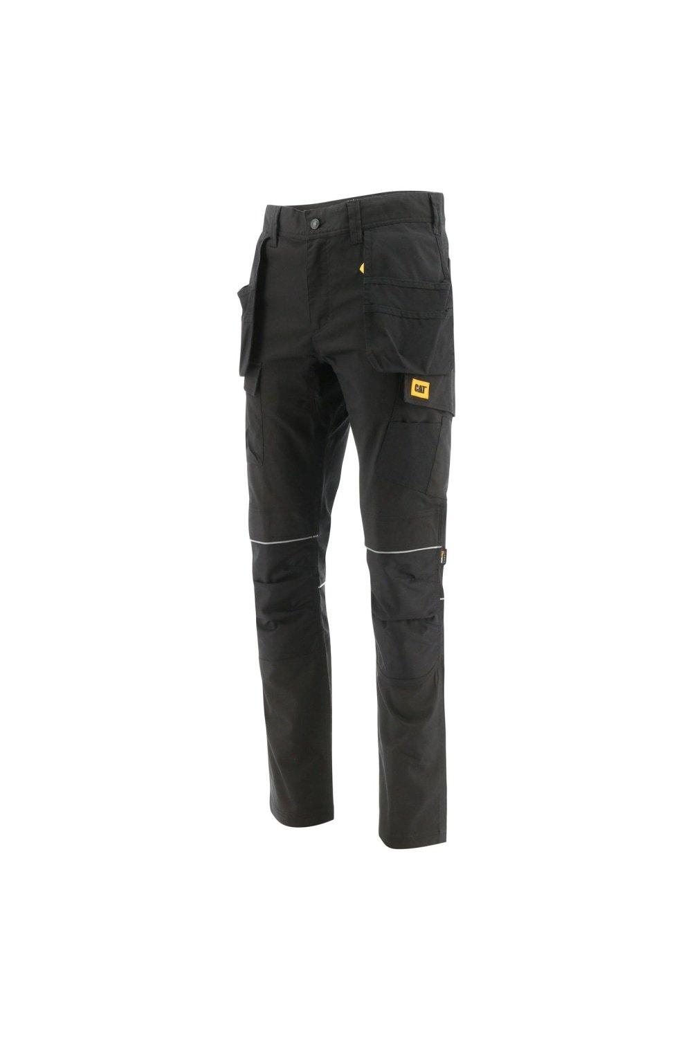 цена Узкие рабочие брюки с эластичными карманами и карманами Caterpillar, черный