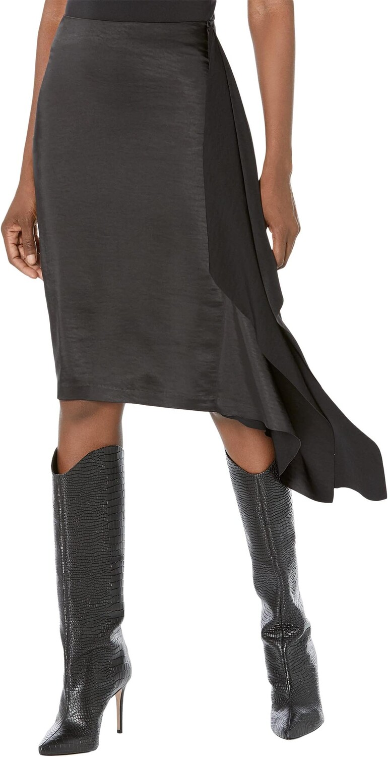 

Атласная юбка BCBGMAXAZRIA, черный