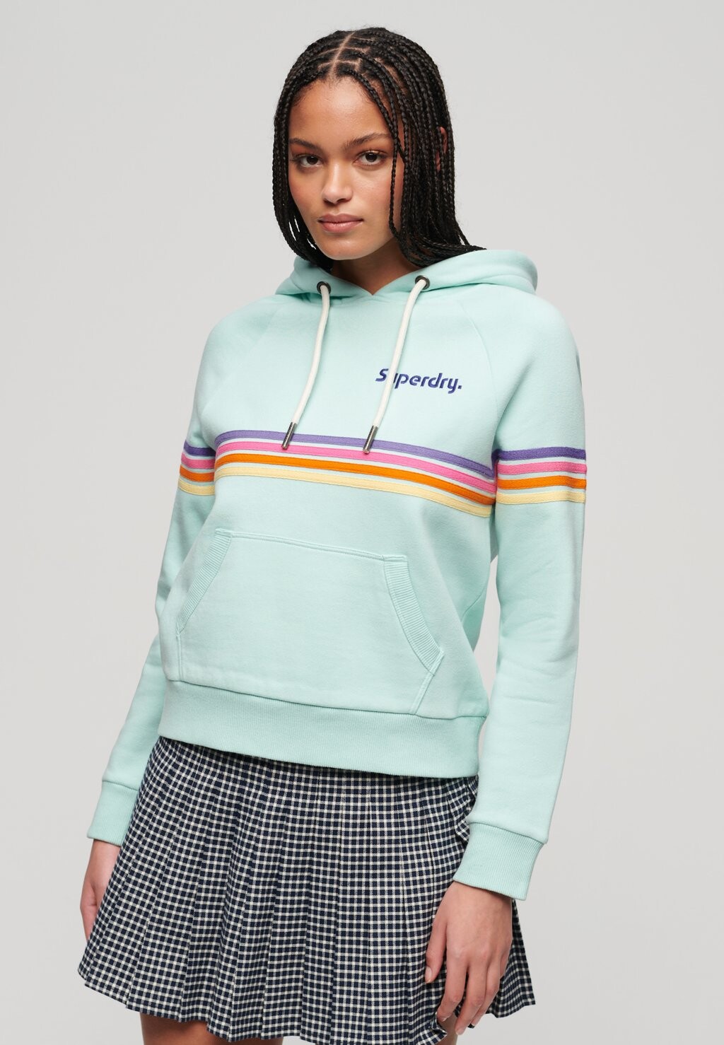 

Толстовка RAINBOW STRIPE LOGO Superdry, цвет grey green