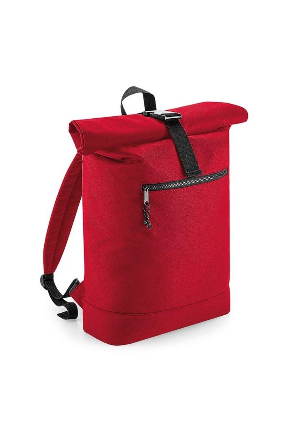 Рюкзак из переработанного материала с загнутым верхом Bagbase, красный