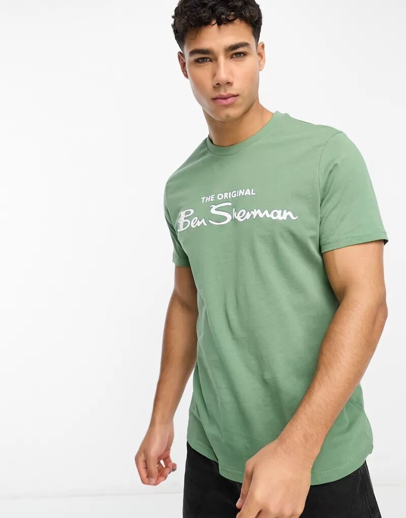 Зеленая футболка с логотипом Ben Sherman