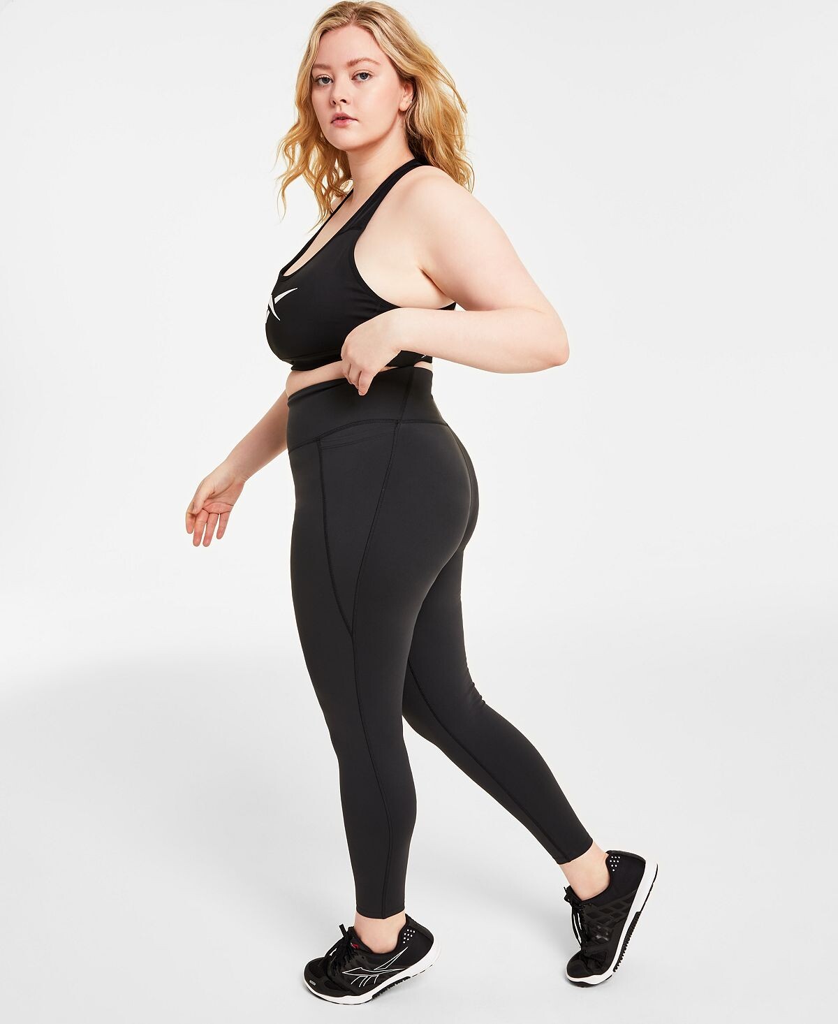 

Леггинсы больших размеров Lux 3/4 Reebok, черный
