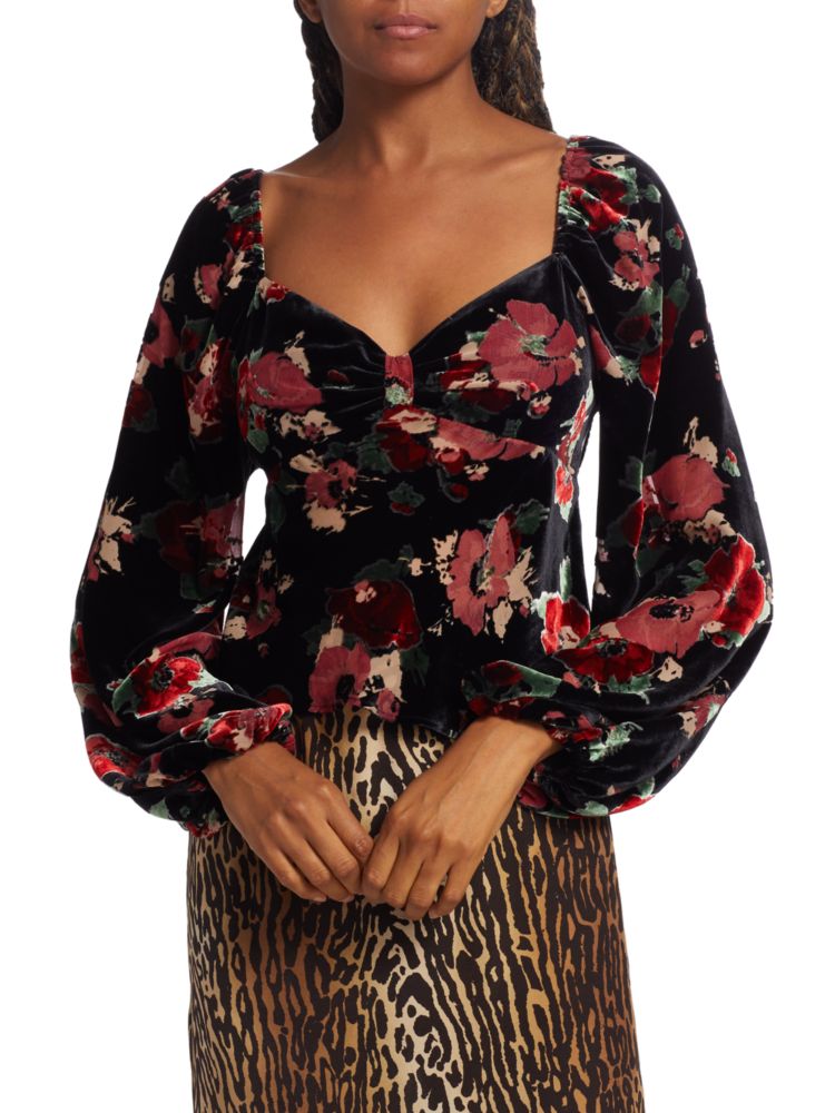 Бархатная блузка Bridgette с цветочным принтом Rixo, цвет Black Pop pop socket z1115 black