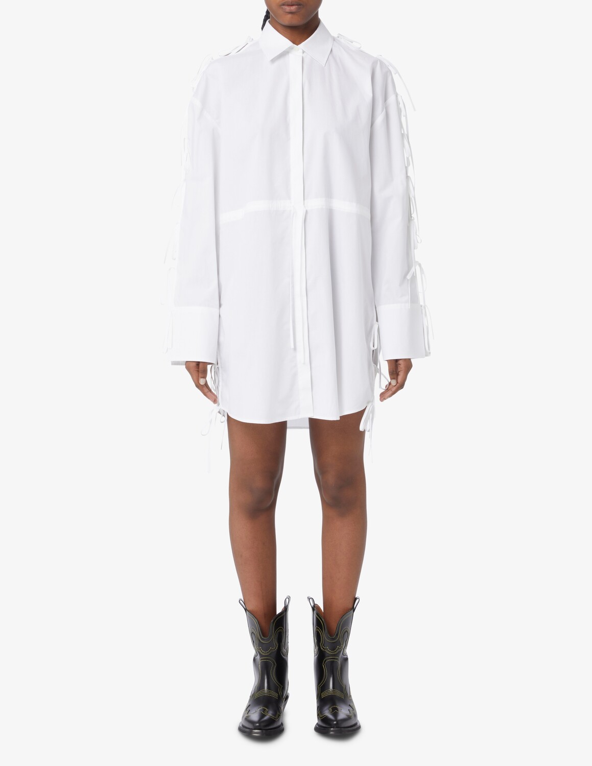 

Хлопковое мини-платье-сорочка MSGM, белый