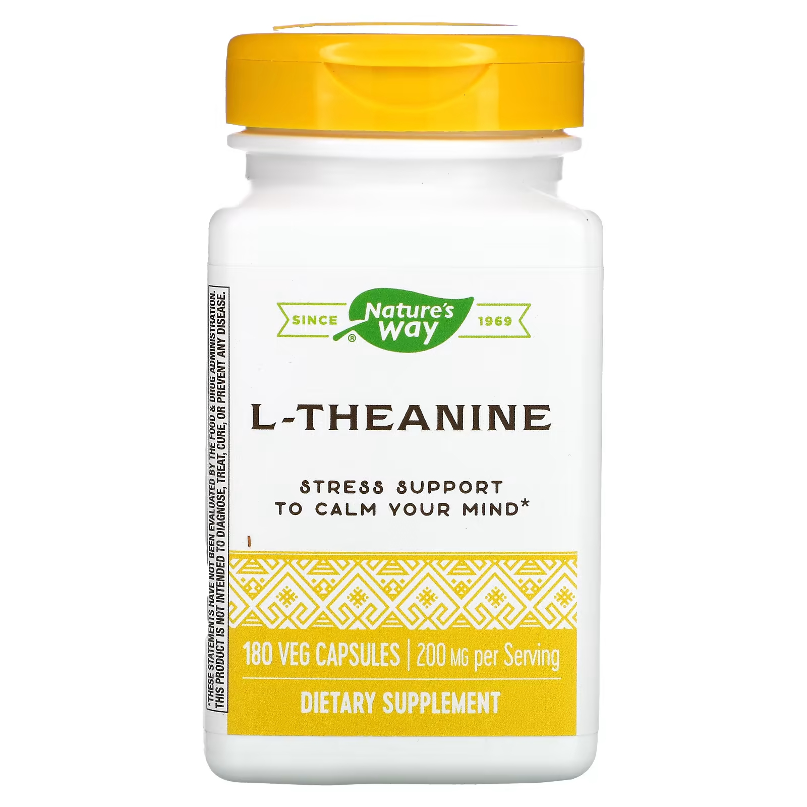 L-теанин Nature's Way 200 мг, 180 растительных капсул l теанин nature s way 60 растительных капсул