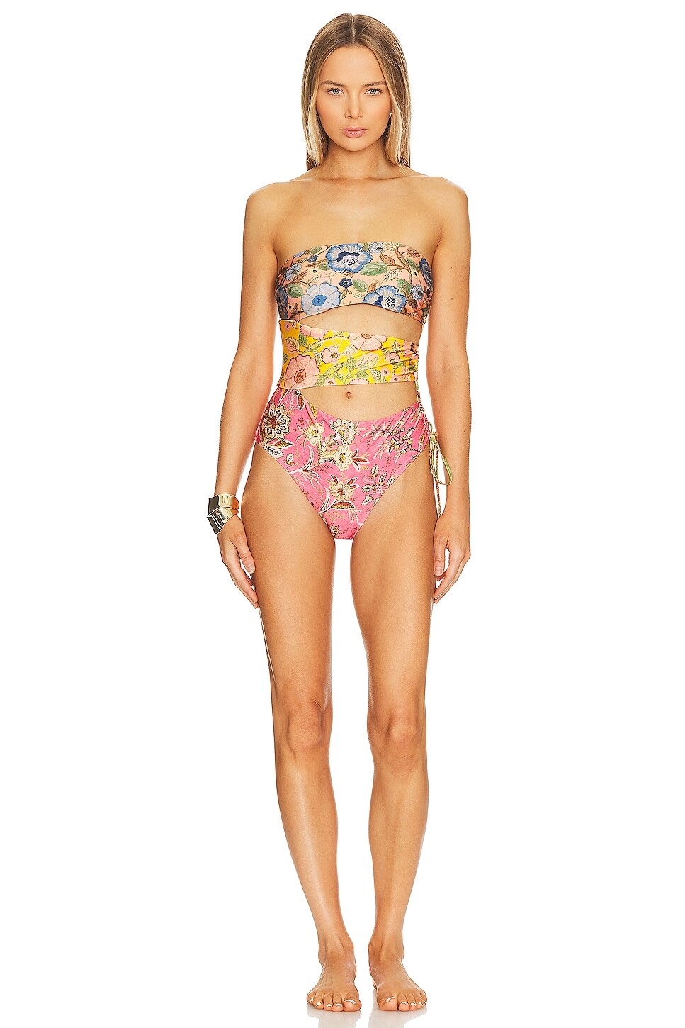 

Купальник Zimmermann Junie Lace Up, цвет Spliced