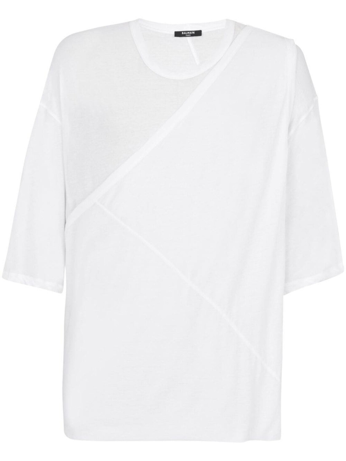 

Balmain gathered-panel detail T-shirt, белый