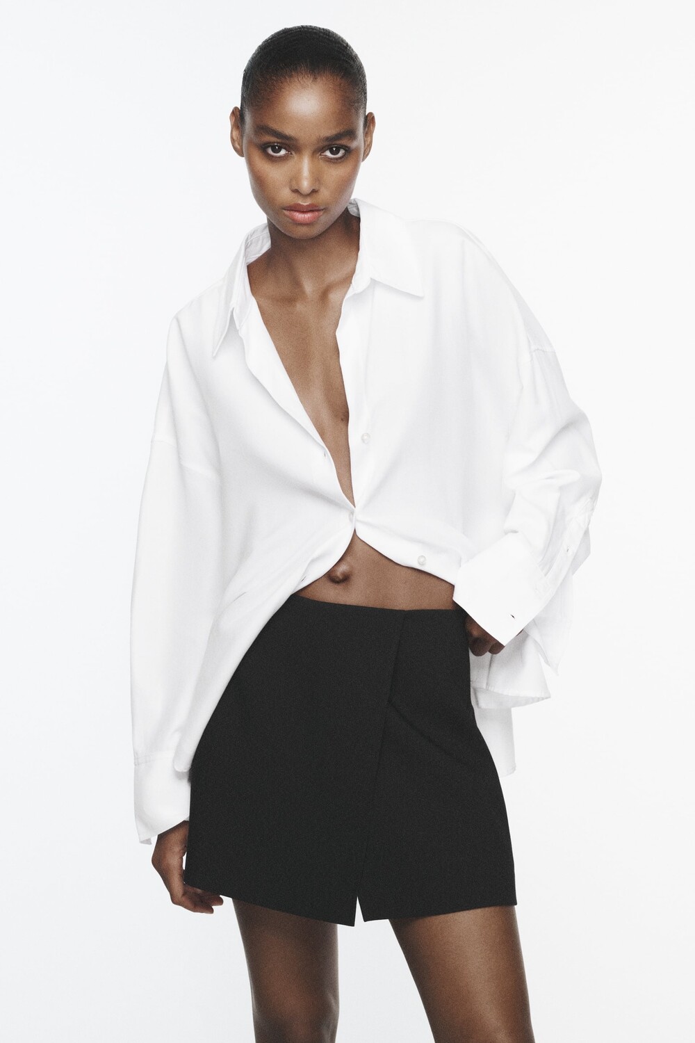 

Рубашка из поплина Zara, белый
