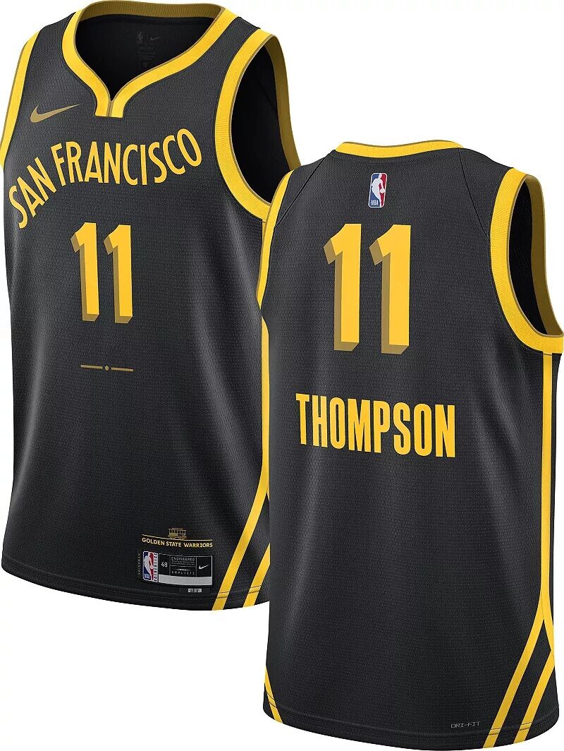 

Мужская черная футболка Swingman Golden State Warriors Klay Thompson #11 Nike City Edition 2023-24