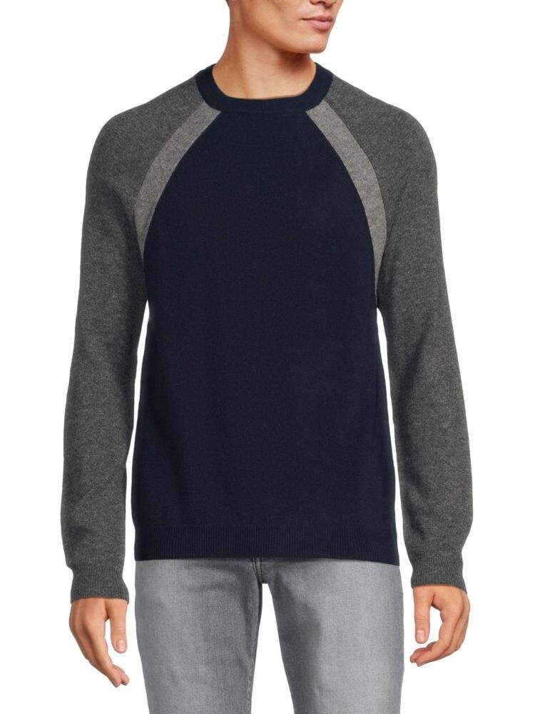 

Свитер из мериносовой шерсти и кашемира с цветными блоками Autumn Cashmere, цвет Navy Coin