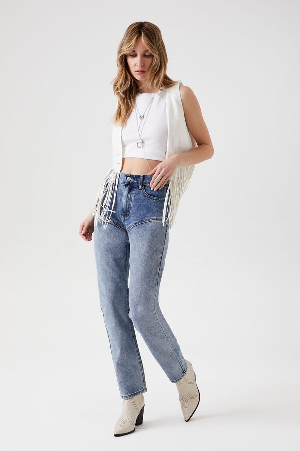 

Джинсы свободного кроя Stonewash Forever 21, деним