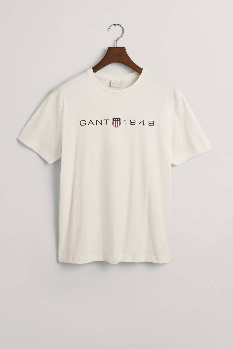 Футболка Gant, белый футболка женская летняя с коротким рукавом и графическим принтом