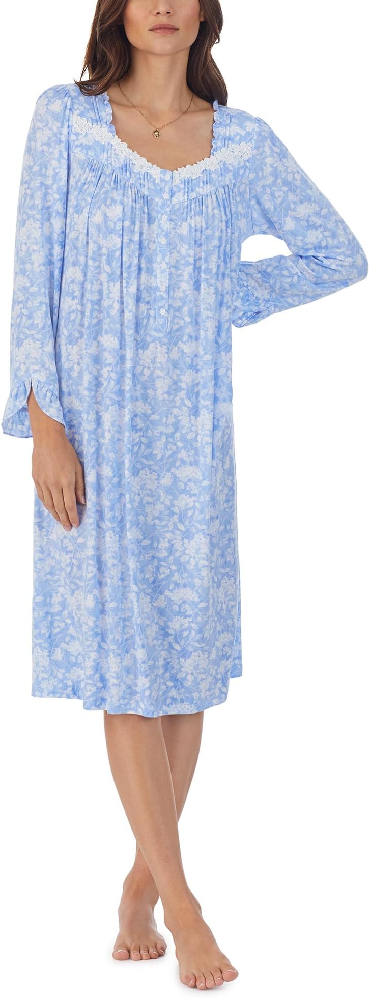 Платье для вальса с длинными рукавами Eileen West, цвет Blue Ground Floral