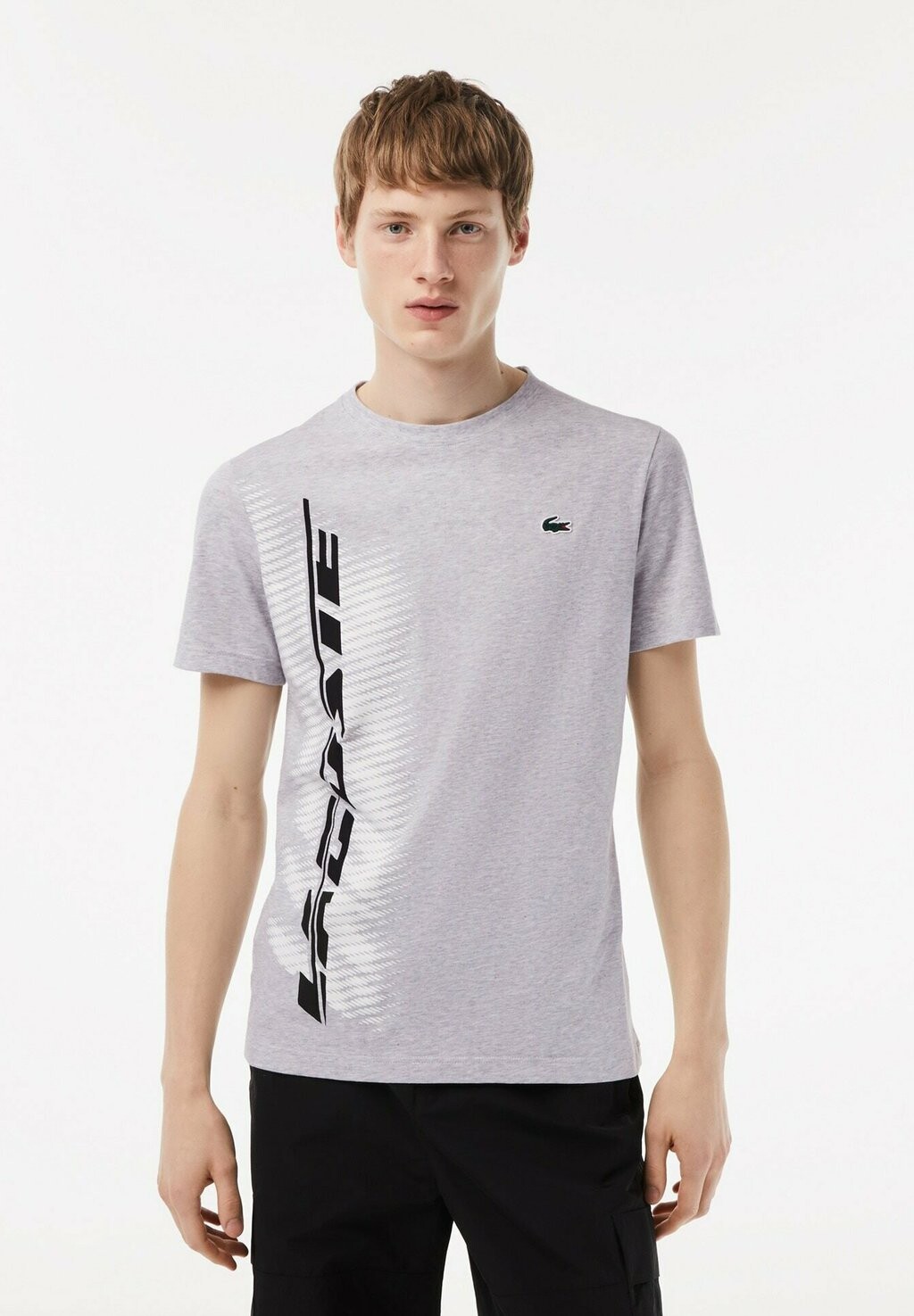 

Футболка с принтом Lacoste, серый меланж