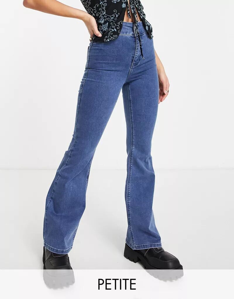 

Синие расклешенные брюки Topshop Joni