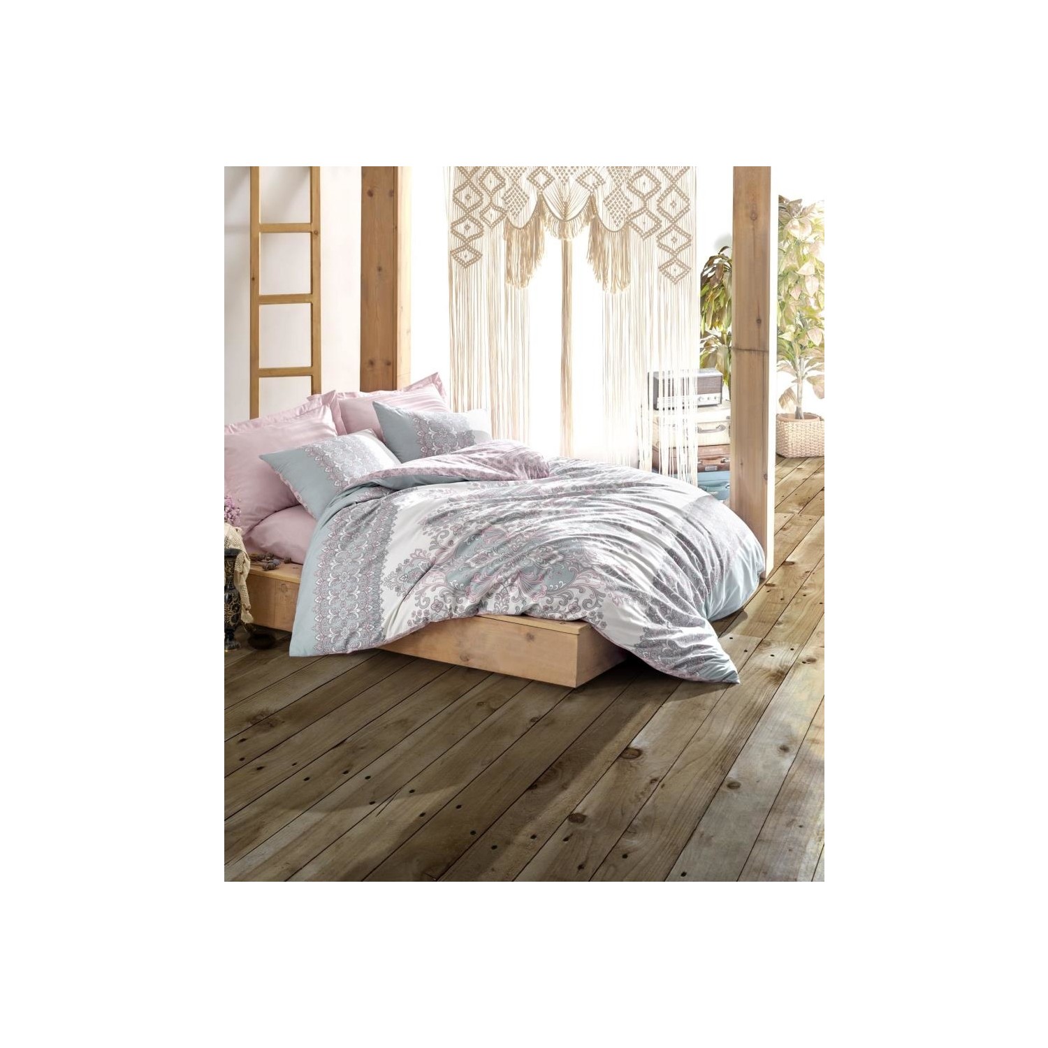Хлопковый Комплект постельного белья в богемном стиле Almina Pink