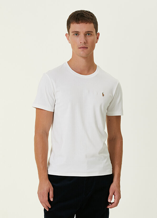 

Белая футболка с вышитым логотипом Polo Ralph Lauren, Белый