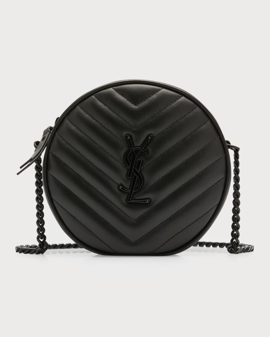 

Виниловая круглая сумка через плечо с камерой Saint Laurent