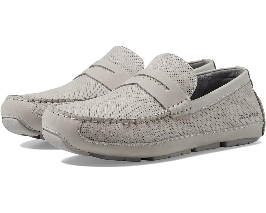 

Лоферы Cole Haan Wyatt Penny Driver, цвет Sleet Nubuck Perf/Microchip