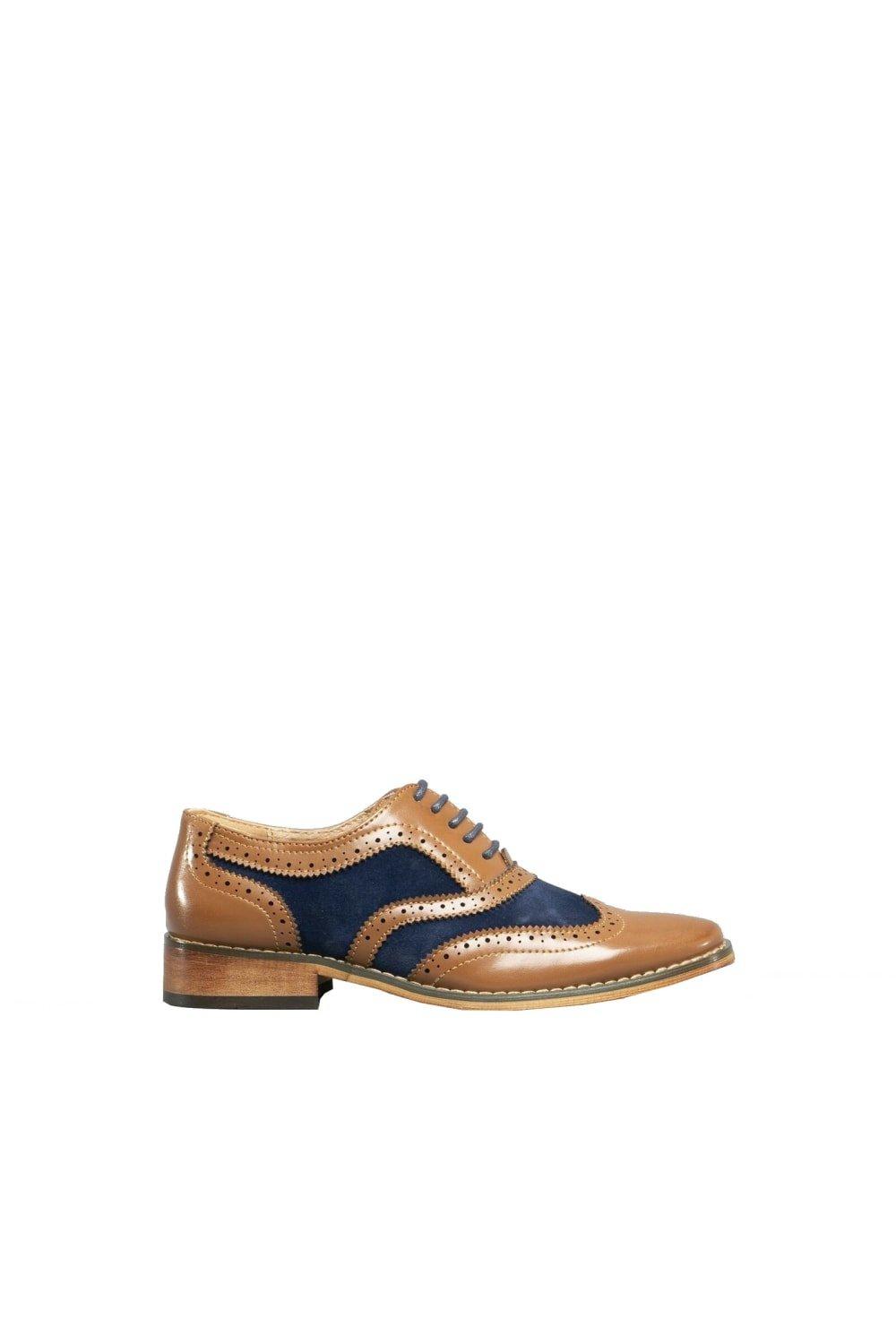 Оксфордские туфли-броги с эффектом глаз Roamers, темно-синий шнурки черно коричневые круглые woly sport 90 см коричневый