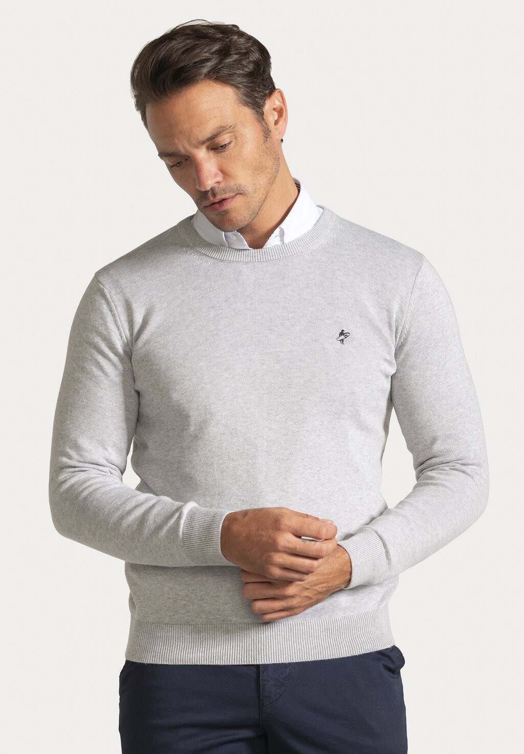 

Свитер Contrast Inside Striped Jacey Quinn, цвет grey melange