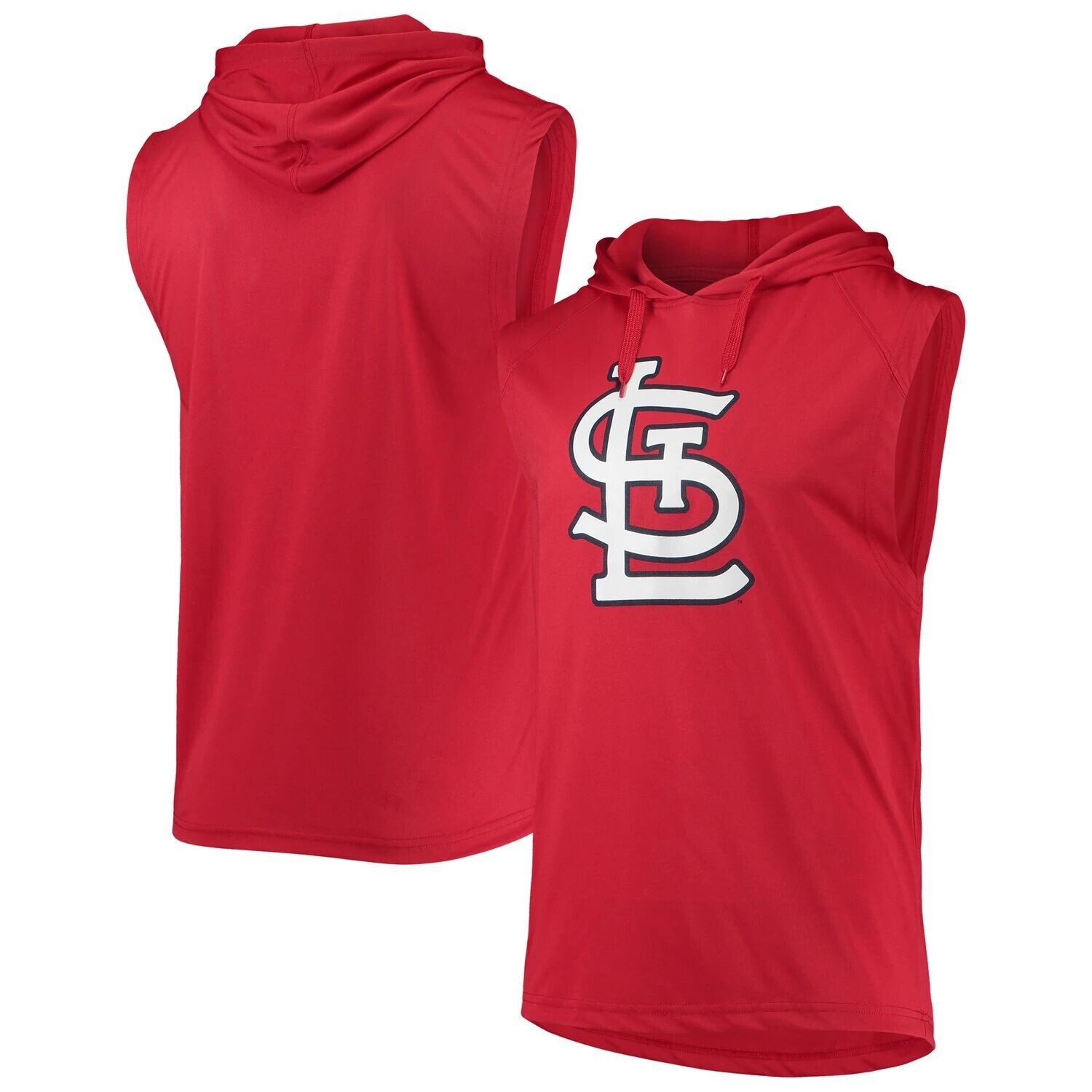 

Мужской красный пуловер без рукавов Stitches St. Louis Cardinals с капюшоном