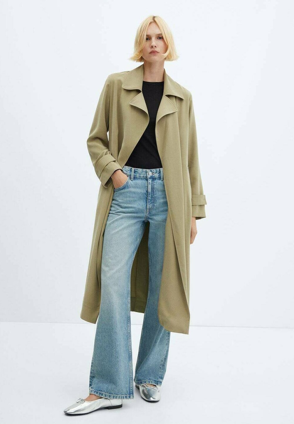 

Тренч TAXI Mango, цвет khaki
