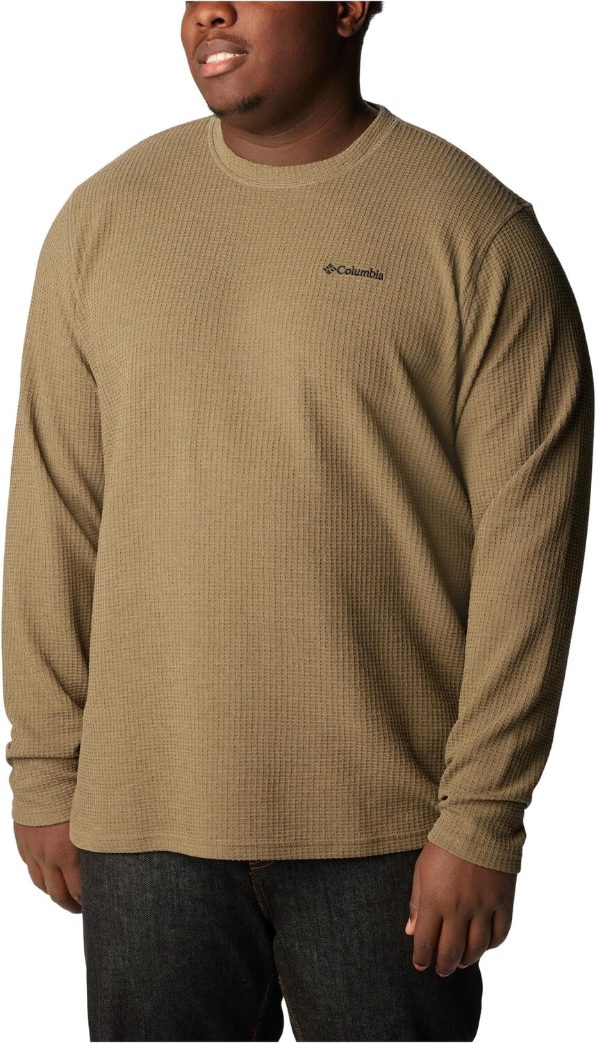 

Вафельная футболка с длинными рукавами Big & Tall Pine Peak II Columbia, цвет Stone Green Heather