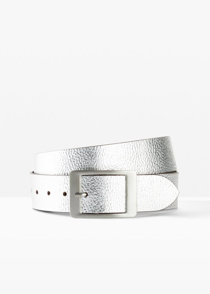 

Кожаный ремень Bpc Bonprix Collection, серебристый