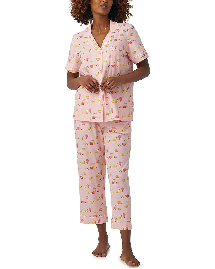 цена Пижама Bedhead PJs Short Sleeve Cropped, цвет Pink Mixology