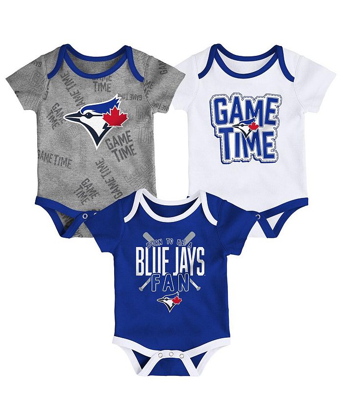 Комплект боди Game Time из трех частей для новорожденных Toronto Blue Jays Royal, белого и серого цвета Outerstuff, мультиколор
