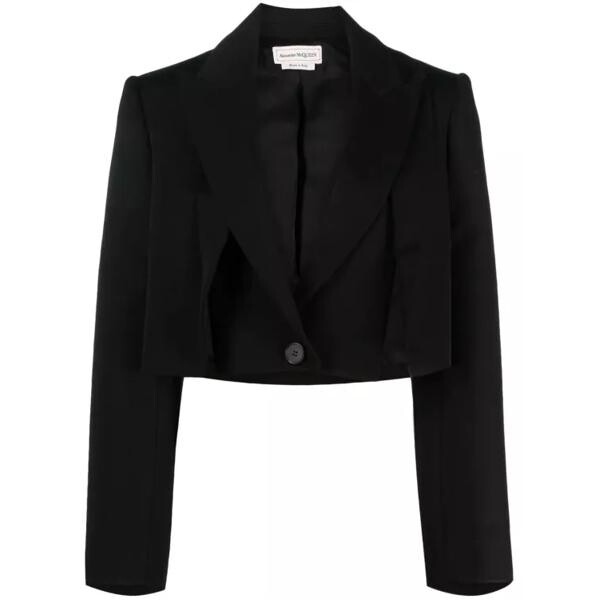 

Куртка cropped jacket Alexander Mcqueen, черный