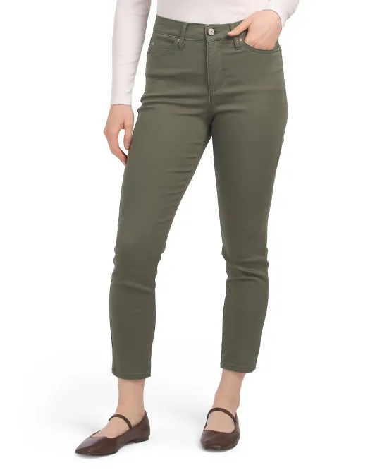 

Джинсы скинни до щиколотки с высокой посадкой Soho Nicole Miller New York, цвет Loden Green
