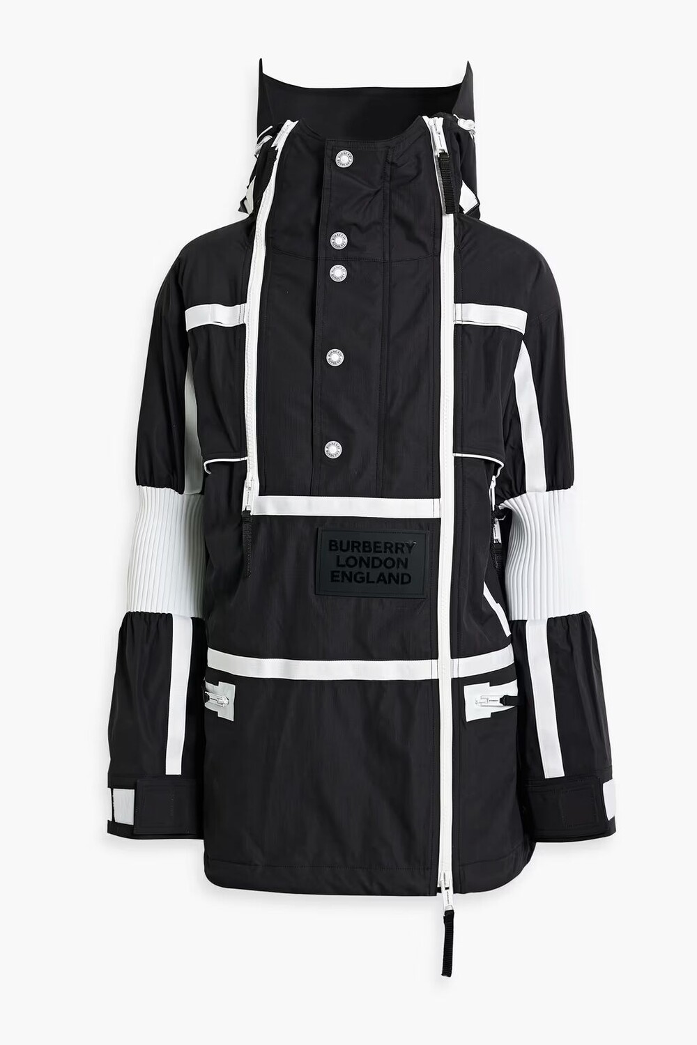 

Двухцветная куртка с капюшоном Burberry, черный