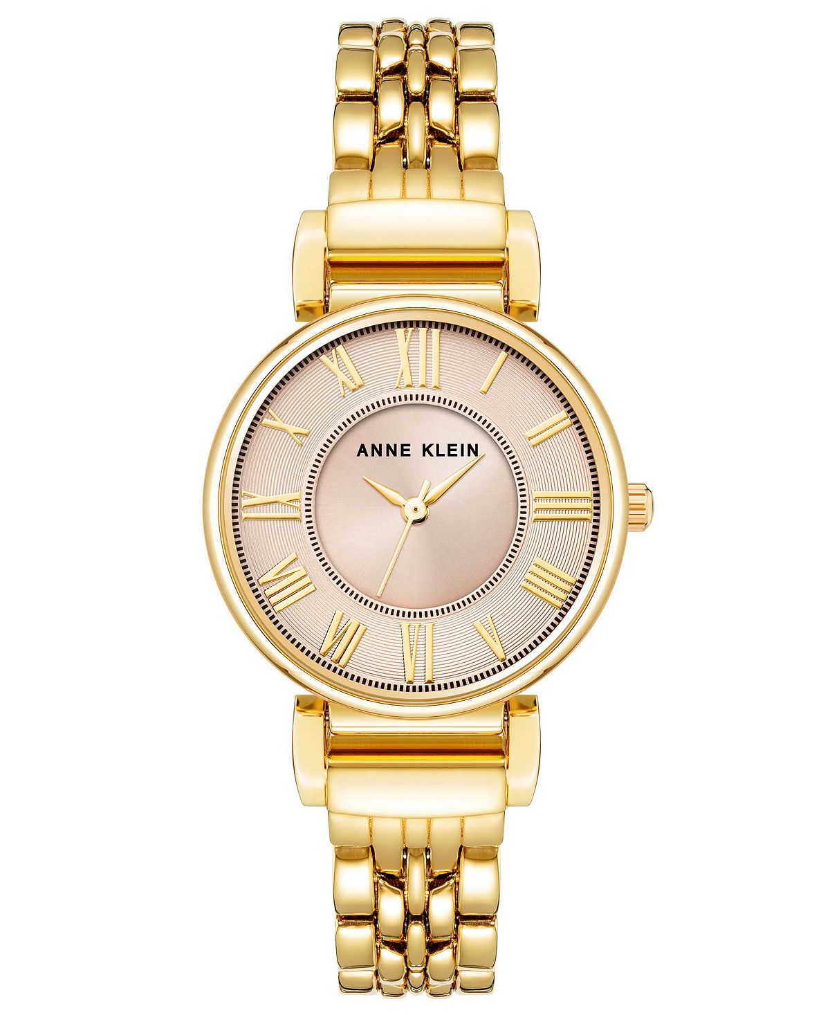 Женские кварцевые часы с круглым золотистым браслетом и звеньями из сплава с тремя стрелками, 30 мм Anne Klein stern anne fräulein gold scheunenkinder