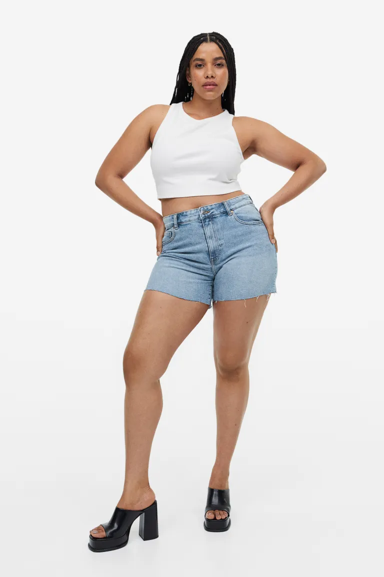 

Высокие джинсовые шорты H&M, синий
