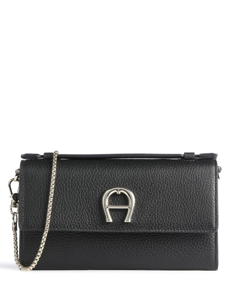 

Сумка через плечо из зерненой яловой кожи Aigner, черный