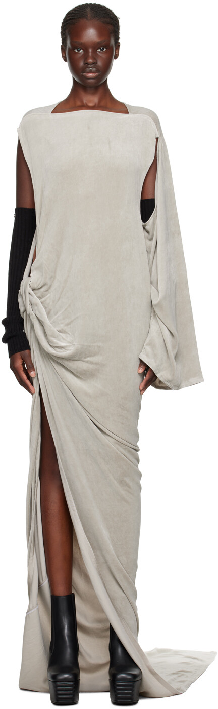 

Серое платье-макси Edfu Rick Owens, Серый, Серое платье-макси Edfu Rick Owens