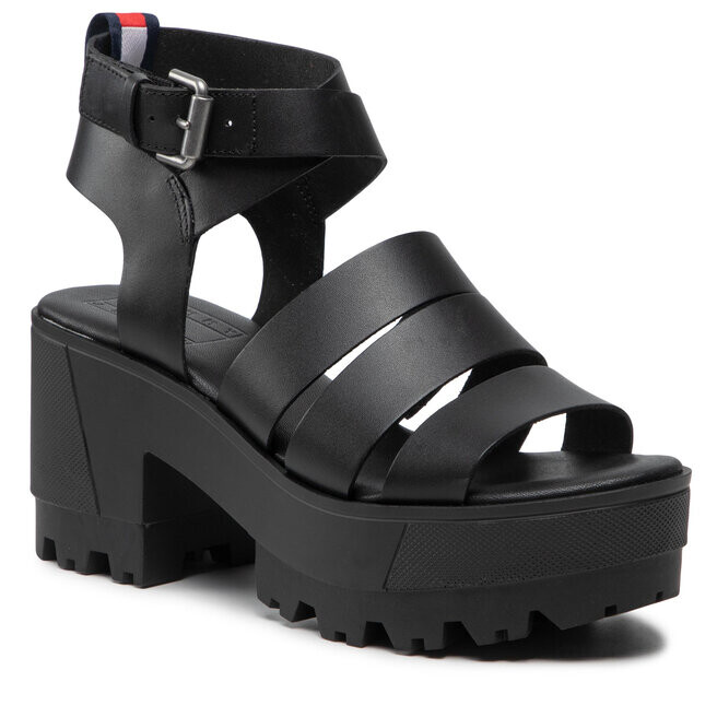 

Сандалии Tommy Jeans HeeledLeather Sandal, черный