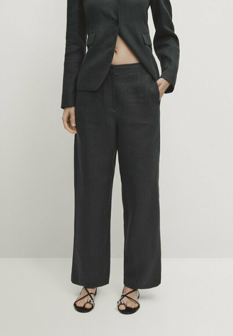 

Брюки CROPPED Massimo Dutti, цвет mottled dark grey