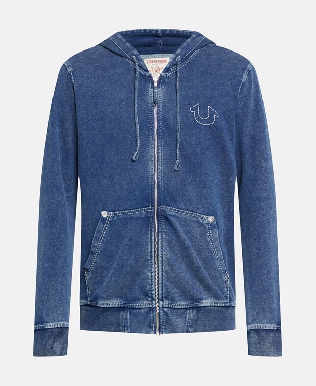 

Толстовка с капюшоном True Religion, темно-синий