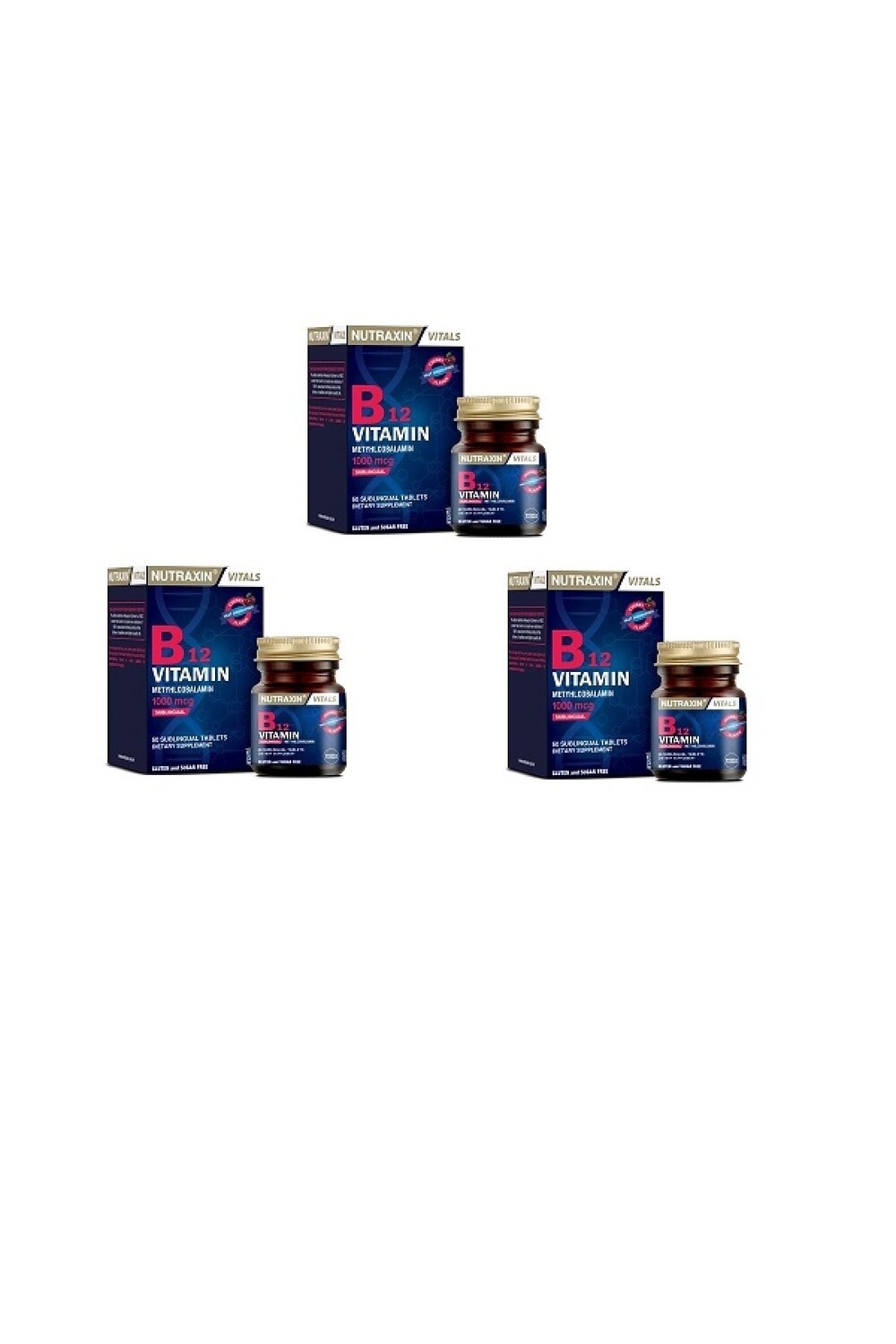 

Nutraxin Помогает снять усталость и усталость Витамин B12 60 капсул*3