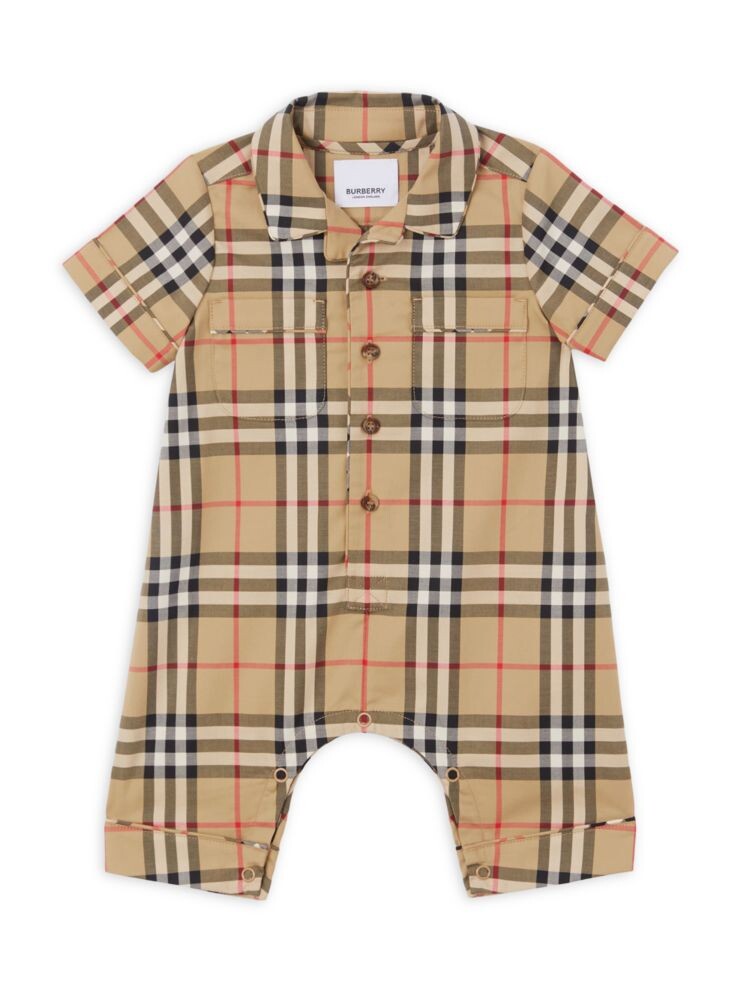

Комбинезон в клетку Андреас для малышей Burberry, бежевый